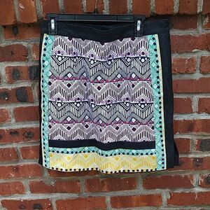 Nanette Lepore Black and White Embellished Pencil Skirt